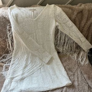 Idyllwind by Miranda Lambert crochet fringe white dress